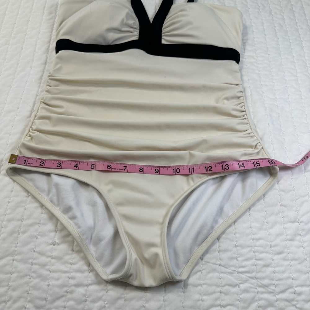 Boden Corsica Black and Ivory Women Swimsuit One Piece Size 10 Regular - Picture 7 of 15